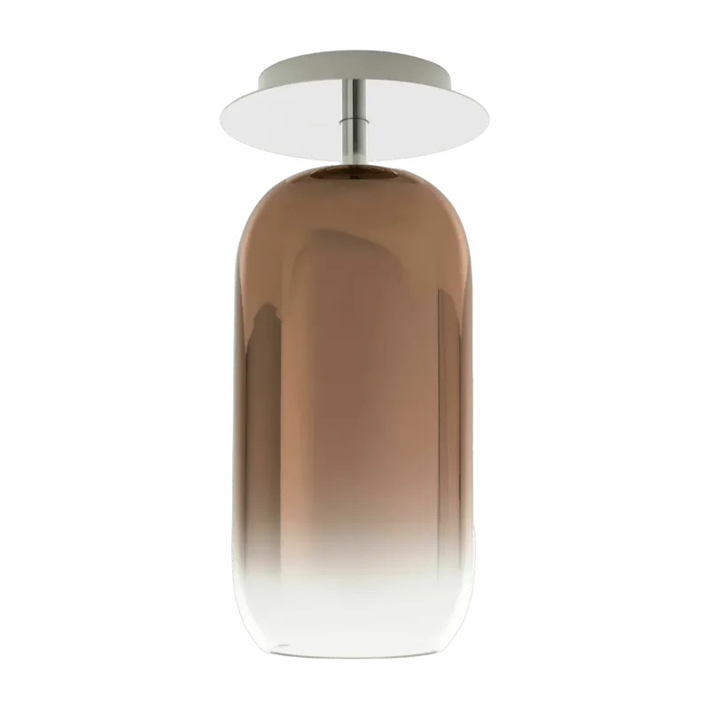 Petit plafonnier en verre soufflé marron cuivré Gople - Artemide - The Cool Republic