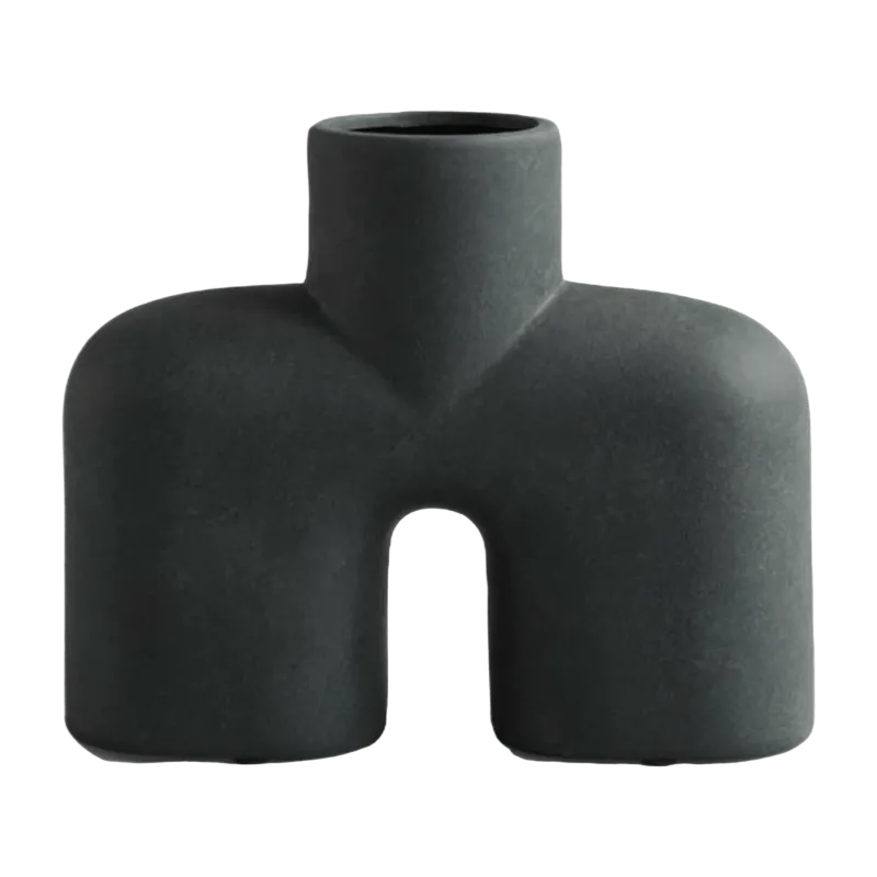Petit Vase en céramique noire H25 cm Cobra Uno - 101 Copenhagen - The Cool Republic