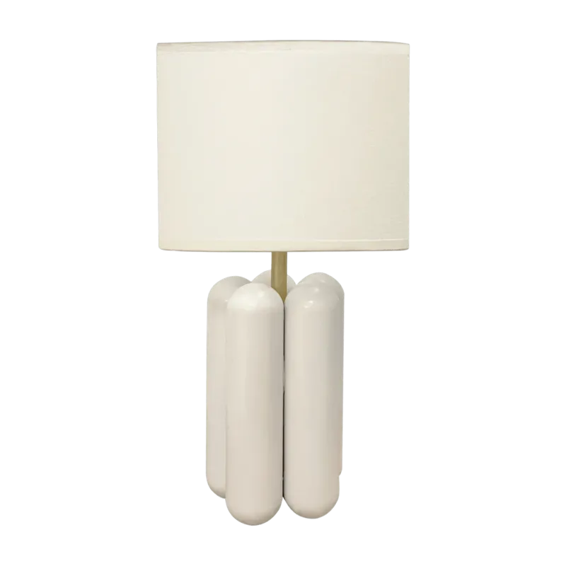 Petite lampe en bois et coton crème Charlotte - Cosin Paris - The Cool Republic