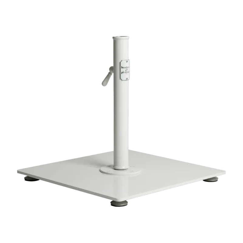 Pied de parasol carré en acier inoxydable blanc 46cm The Classic Base - Business & Pleasure - The Cool Republic