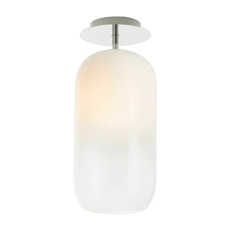 Plafonnier blanc en verre soufflé Gople - Artemide - The Cool Republic