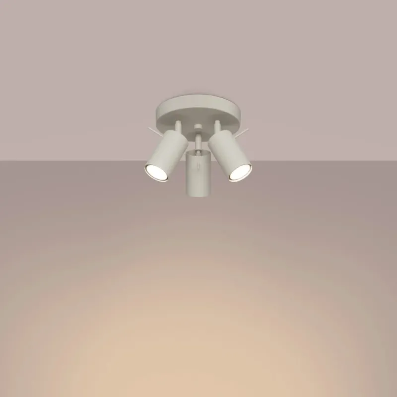 Plafonnier en acier beige 20x18cm Ring 3P - Sollux - The Cool Republic