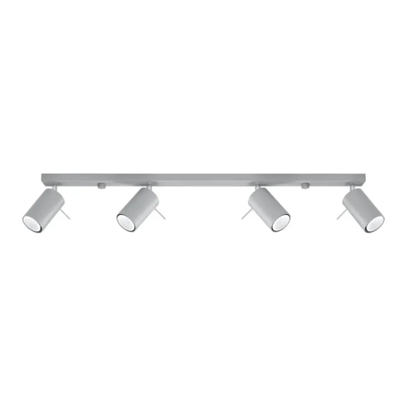 Plafonnier en acier gris 80x6x16cm Ring 4L - Sollux - The Cool Republic