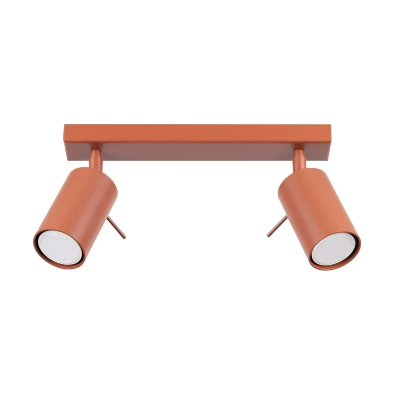 Plafonnier en acier rouge ocre 30x6x16cm Ring 2 - Sollux - The Cool Republic