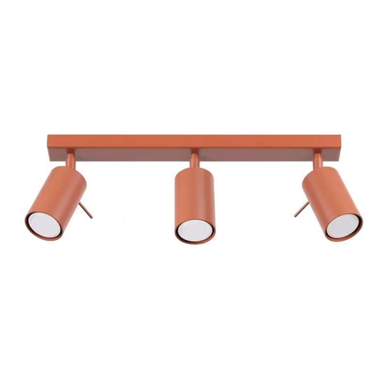 Plafonnier en acier rouge ocre 45x6x17cm Ring 3L - Sollux - The Cool Republic