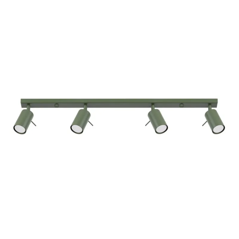 Plafonnier en acier vert olive 80x6x16cm Ring 4L - Sollux - The Cool Republic