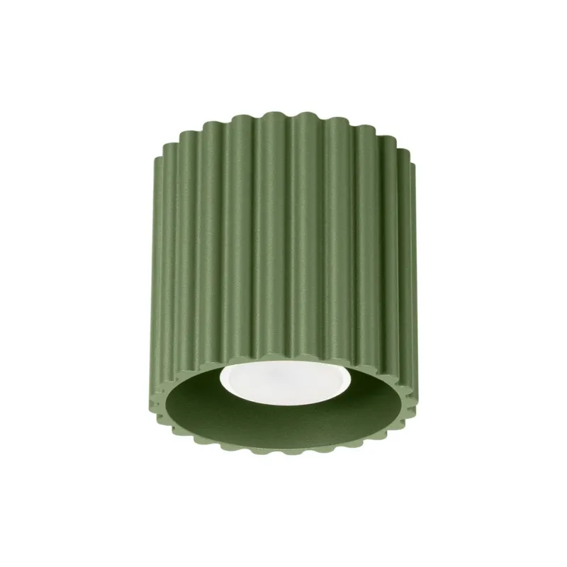 Plafonnier en aluminium vert olive 10 cm Aura 1 - Sollux - The Cool Republic