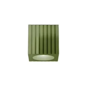 Plafonnier en céramique vert kaki 22cm Metra - Ferroluce - The Cool Republic