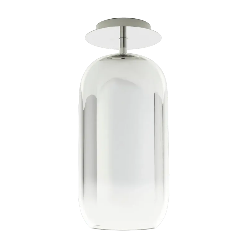 Plafonnier en verre soufflé argenté Gople - Artemide - The Cool Republic