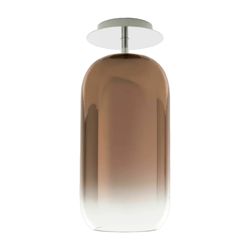 Plafonnier en verre soufflé marron cuivré Gople - Artemide - The Cool Republic