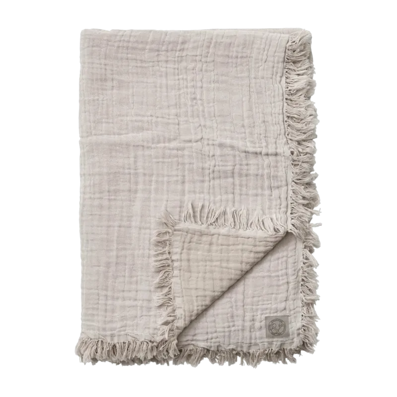 Plaid en coton organique nuage et lait 140 x 210 cm Collect SC32 - &tradition - The Cool Republic