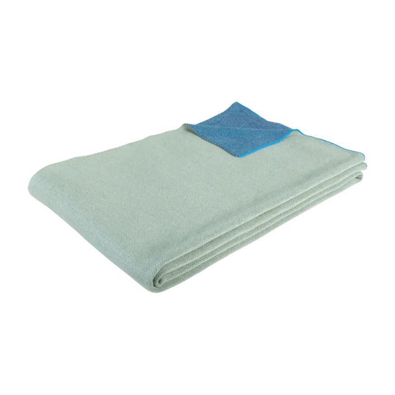 Plaid en coton vert et bleu Cuddle - Hübsch - The Cool Republic