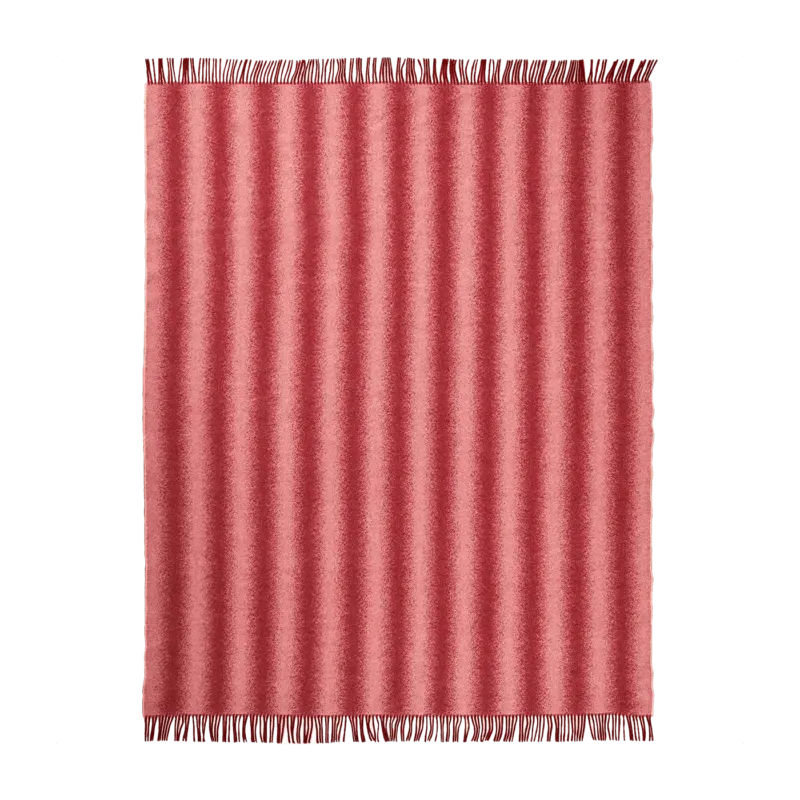 Plaid en laine rayé blush et bourgogne Tide - Schneid Studio - The Cool Republic