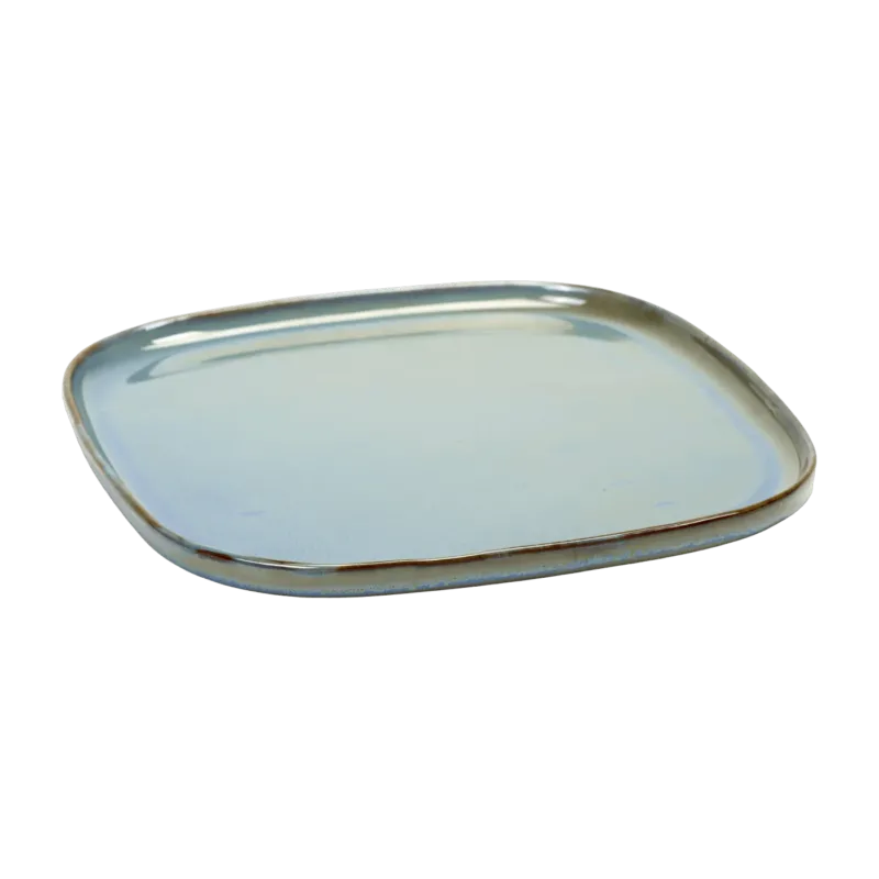Plat de service carré en grès bleu irisé 25 cm - Serax - The Cool Republic