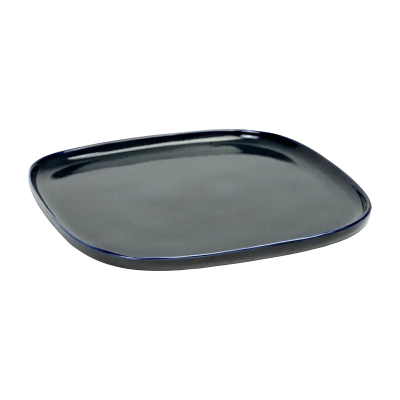 Plat de service carré en grès bleu marine 25 cm - Serax - The Cool Republic