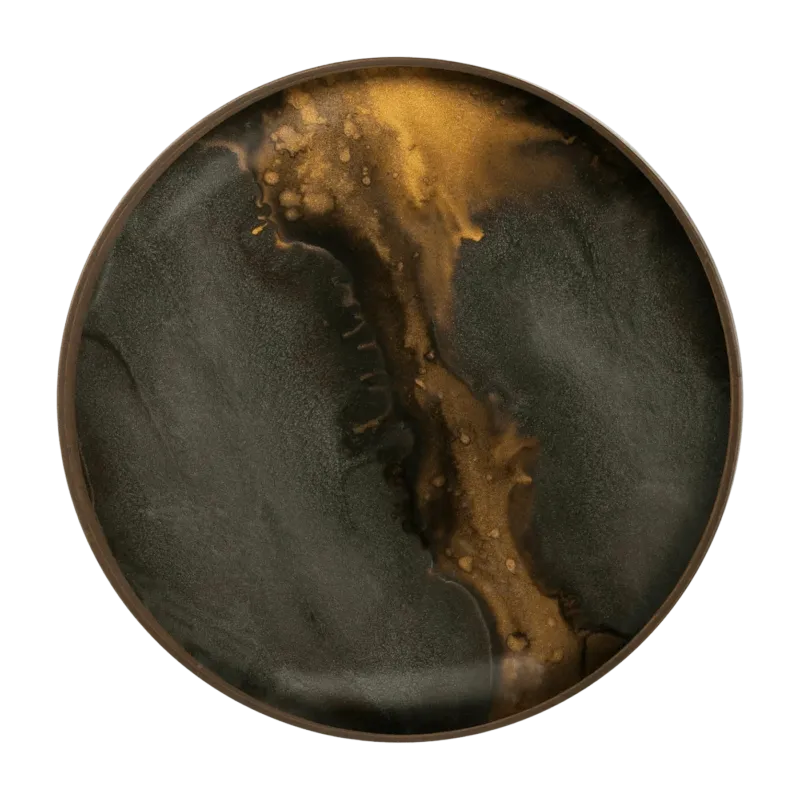 Plateau de service rond en verre 30 cm Bronze Organic - Ethnicraft Accessories - The Cool Republic