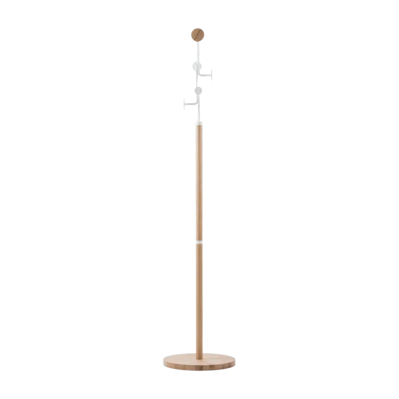 Porte-manteaux en chêne blanchi huilé et acier blanc Coat Stand - Gazzda - The Cool Republic