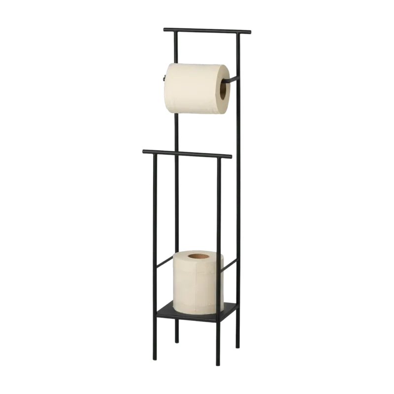 Porte-papier toilette en métal noir Dora - Ferm Living - The Cool Republic