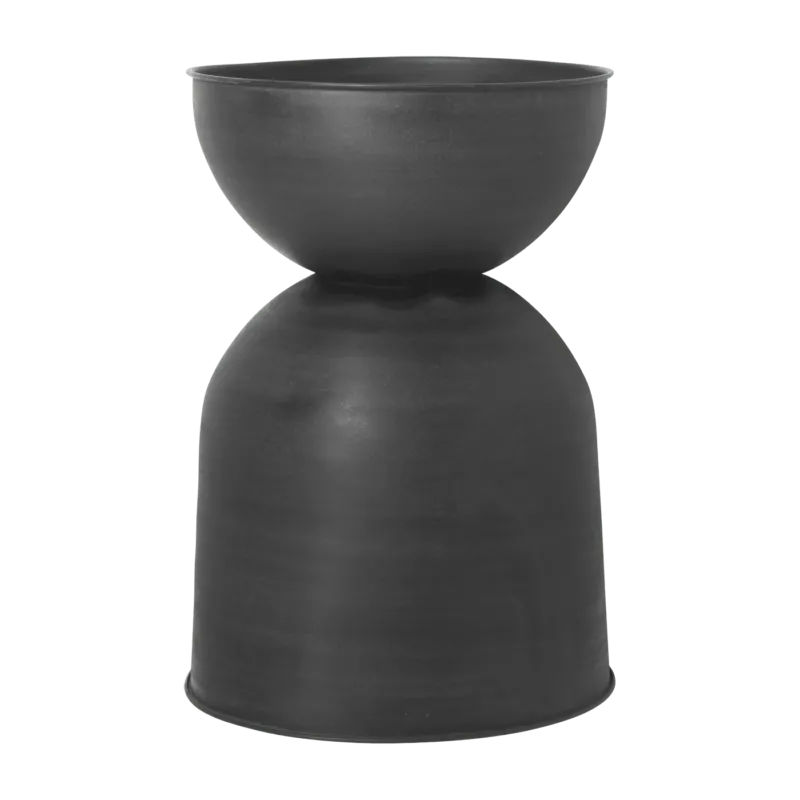 Pot de fleur réversible en fer noir XS Hourglass - Ferm Living - The Cool Republic