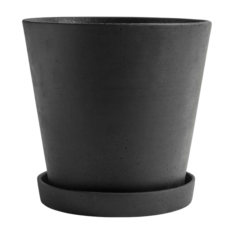 Pot de fleurs avec soucoupe noir XXL Flowerpot - Hay - The Cool Republic