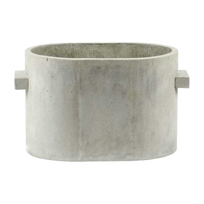 Pot ovale en béton gris clair 34cm - Serax - The Cool Republic