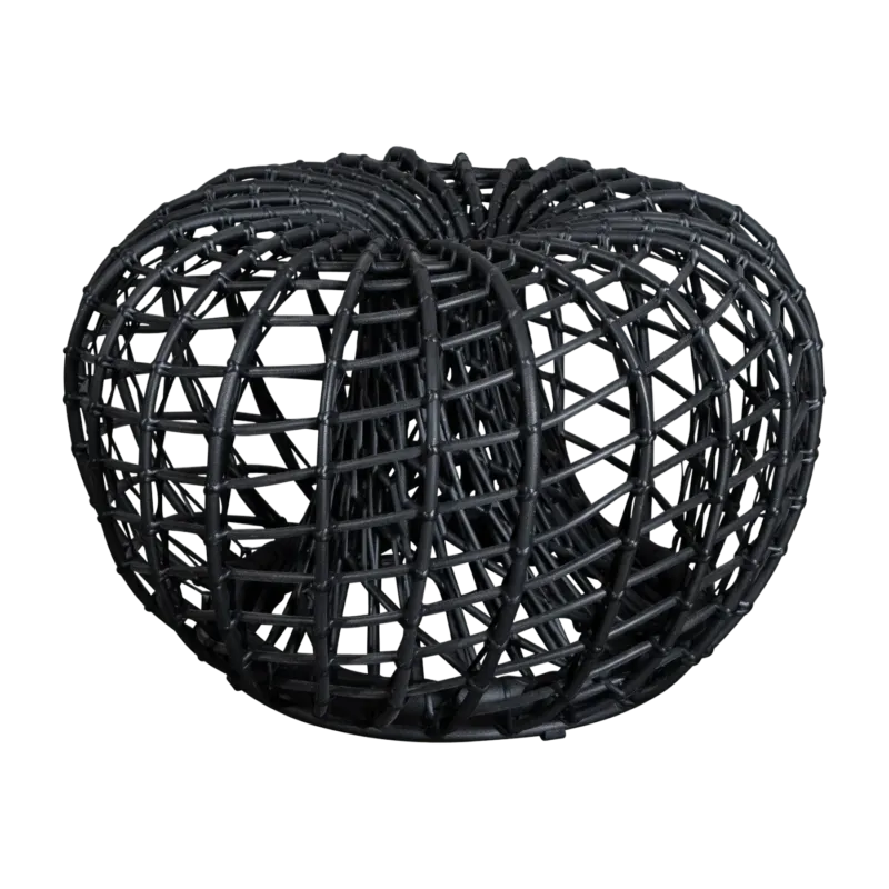 Pouf en cannage noir Nest - Cane-Line - The Cool Republic