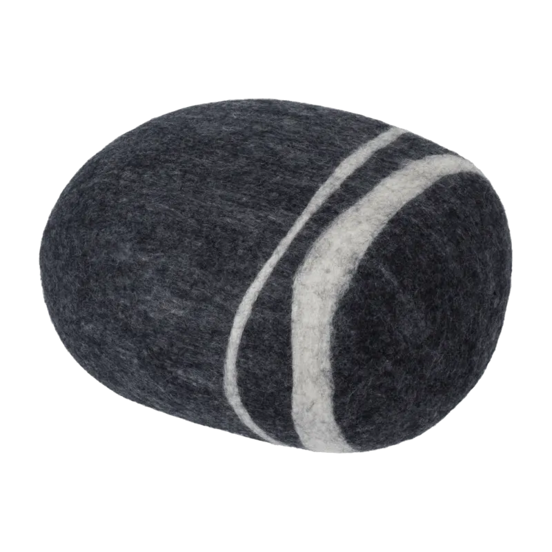 Pouf en laine anthracite marbré M Hugo - myfelt - The Cool Republic