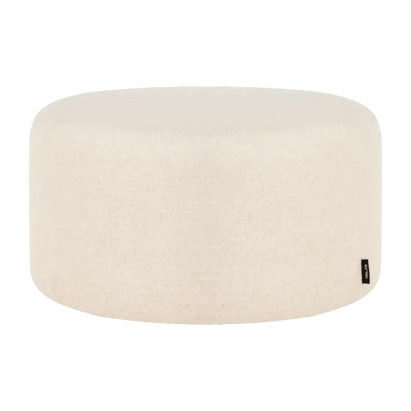 Pouf en laine beige 25 cm Folk - noo.ma - The Cool Republic