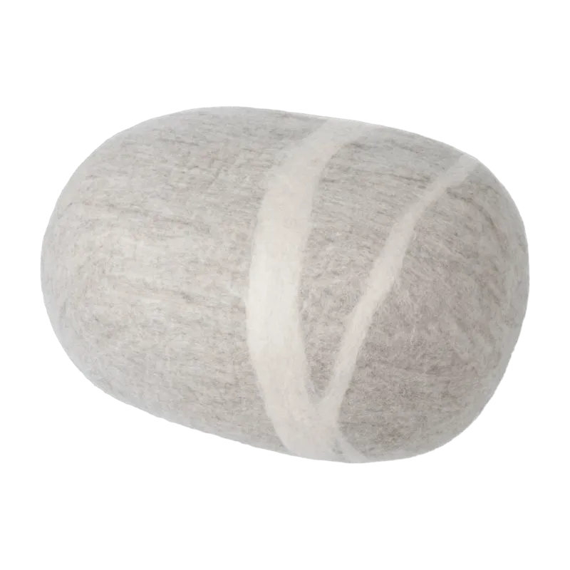 Pouf en laine beige marbré XL Béla - myfelt - The Cool Republic