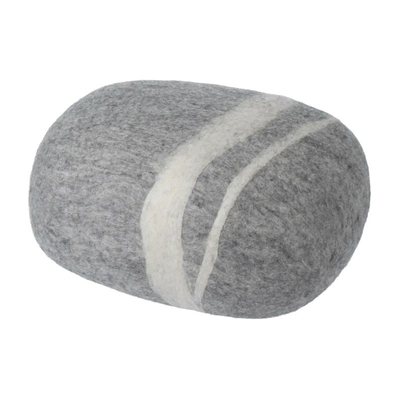 Pouf en laine gris marbré L Carl - myfelt - The Cool Republic