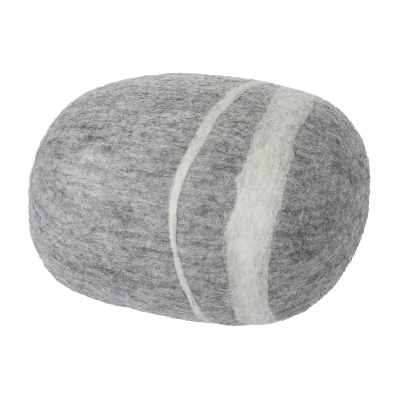 Pouf en laine gris marbré M Carl - myfelt - The Cool Republic