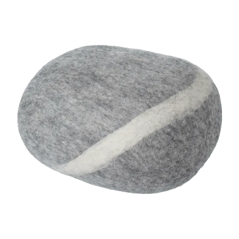 Pouf en laine gris marbré S Carl - myfelt - The Cool Republic