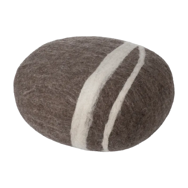 Pouf en laine marron marbré L Alwin - myfelt - The Cool Republic