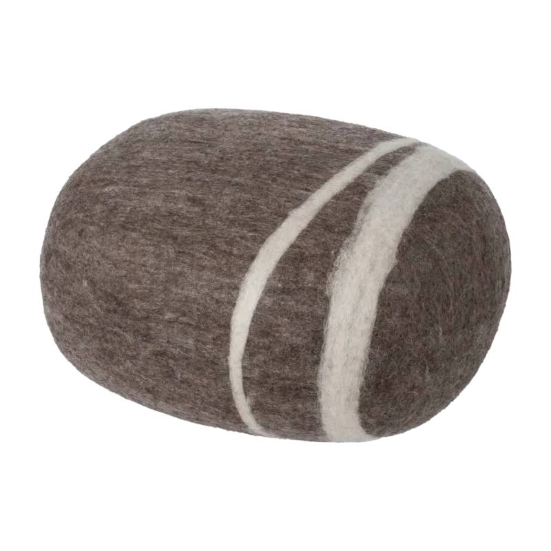 Pouf en laine marron marbré M Alwin - myfelt - The Cool Republic