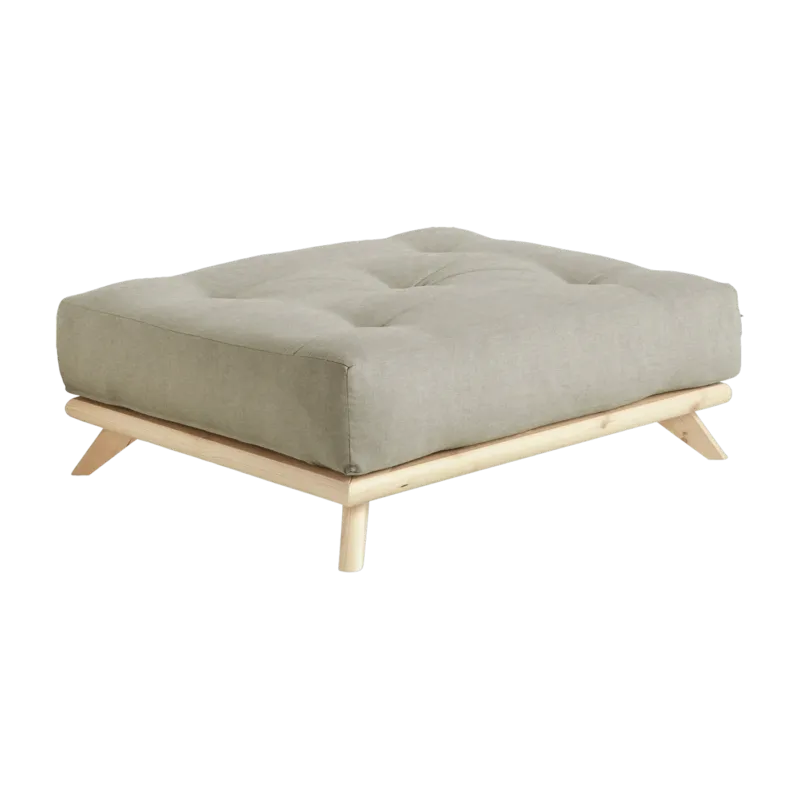 Pouf en pin et tissu lin 100x90x40cm Senza - Karup Design - The Cool Republic