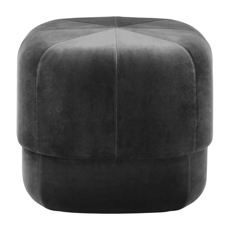 Pouf en velours 46 cm gris Circus Grey - Normann Copenhagen - The Cool Republic
