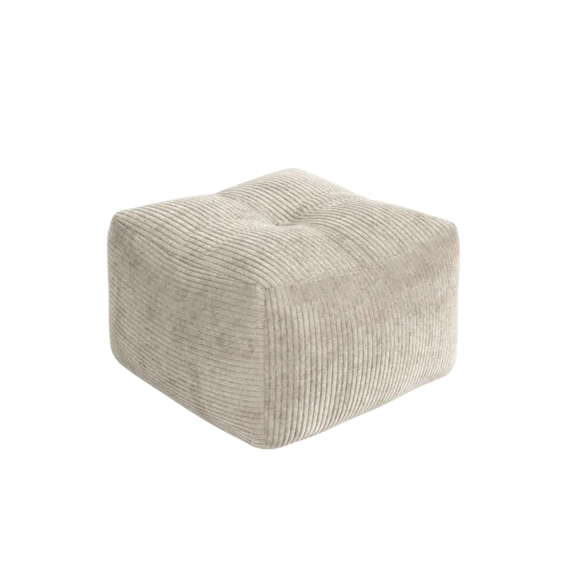 Pouf en velous strié crème 50x35cm Buddy - Karup - The Cool Republic