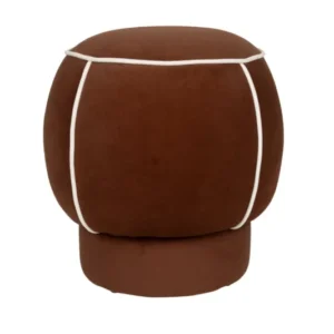 Pouf rétro rond en tissu rouge 45cm Luma - The Cool Republic - The Cool Republic