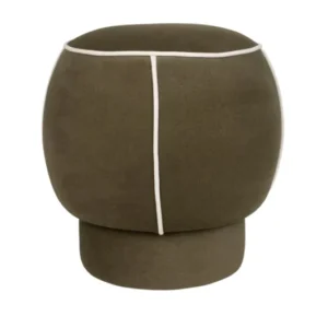Pouf rétro rond en tissu vert 45cm Luma - The Cool Republic - The Cool Republic