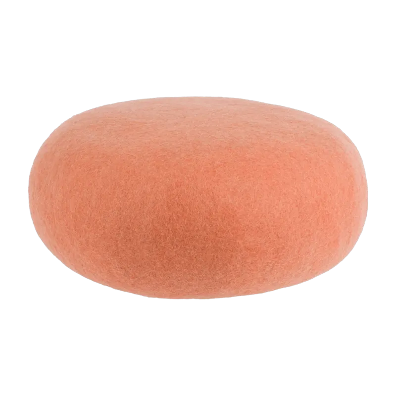 Pouf rond en laine saumon M Lea - myfelt - The Cool Republic