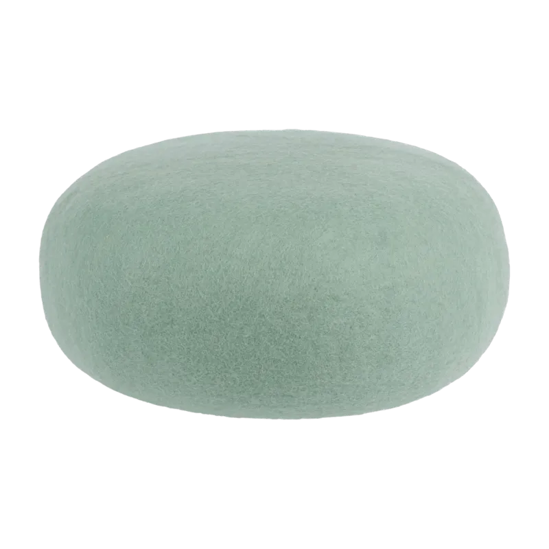 Pouf rond en laine turquoise-gris M Fine - myfelt - The Cool Republic