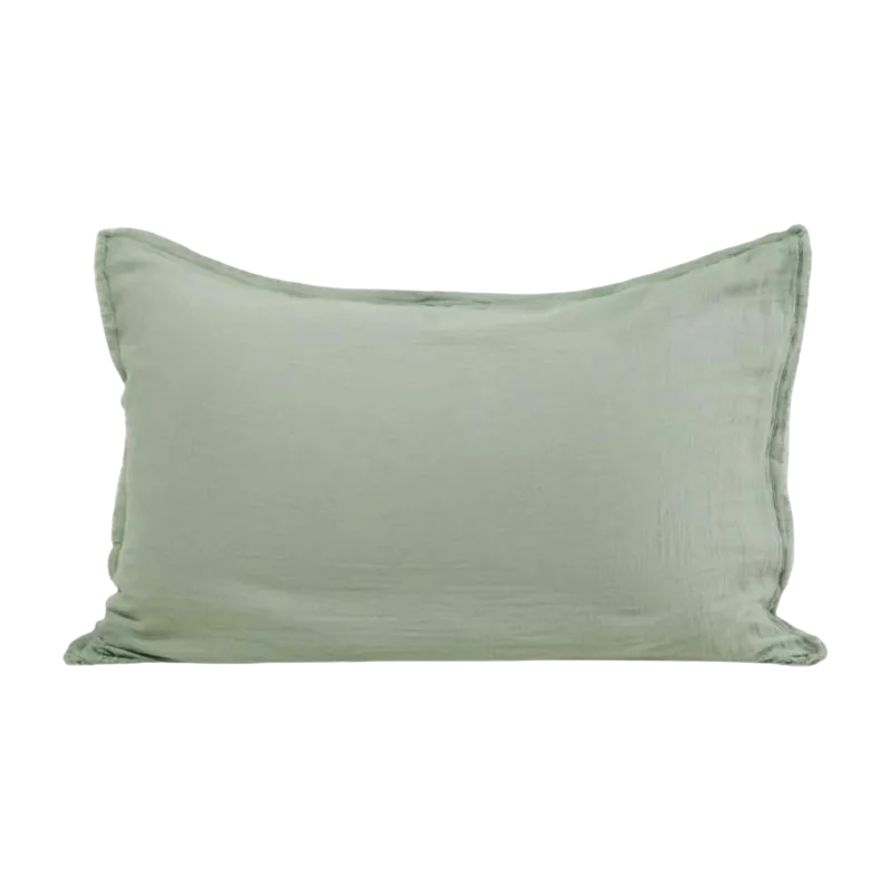 Lot De 2 Taies D'oreiller Lou Vert Sauge - Madura