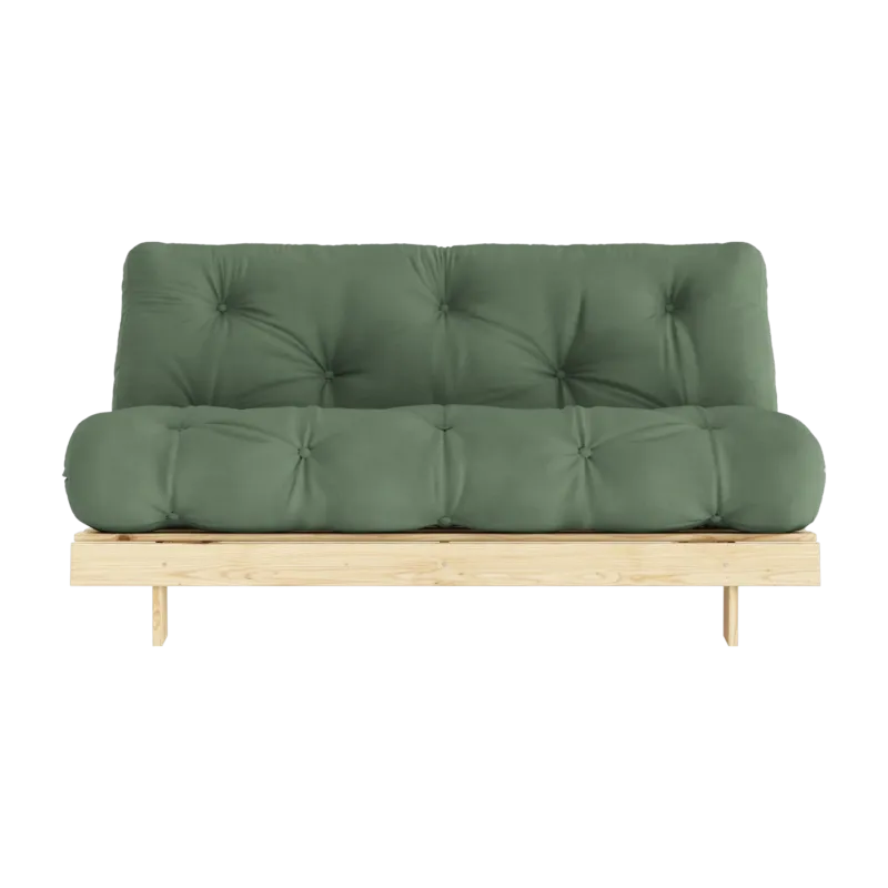 Canapé-lit vert olive pin massif Roots 160 - Karup Design
