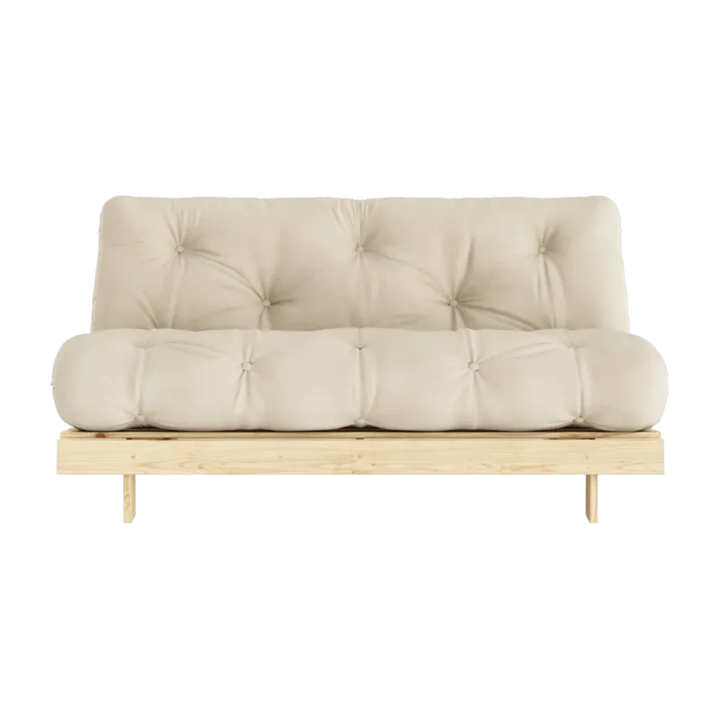 Canapé-lit beige clair pin massif Roots 160 - Karup Design