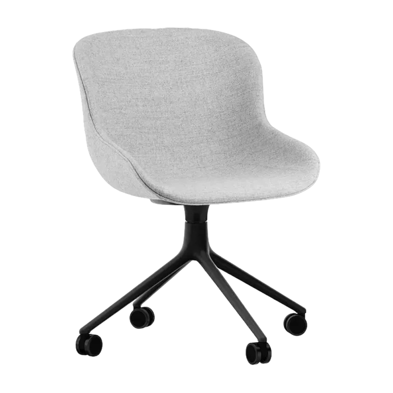 Chaise à roulettes pivotante 4W Full Uph. Alu noir Hyg - Normann Copenhagen
