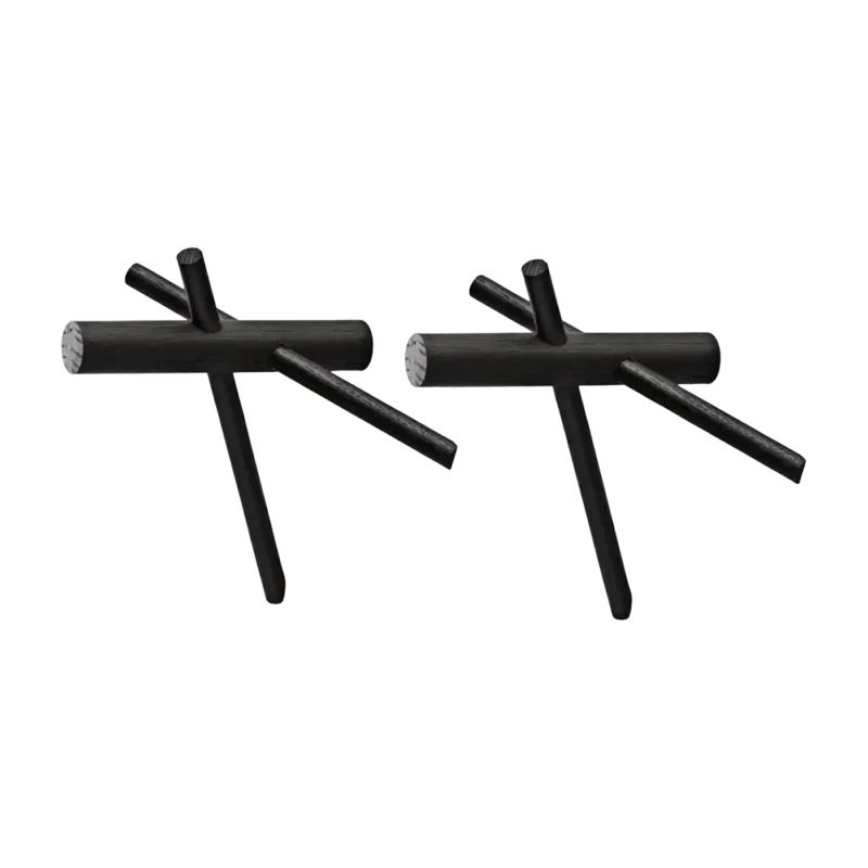 Set de 2 crochets en chêne noir 15,5 x 12,5 x 14,5 cm Sticks - Normann Copenhagen