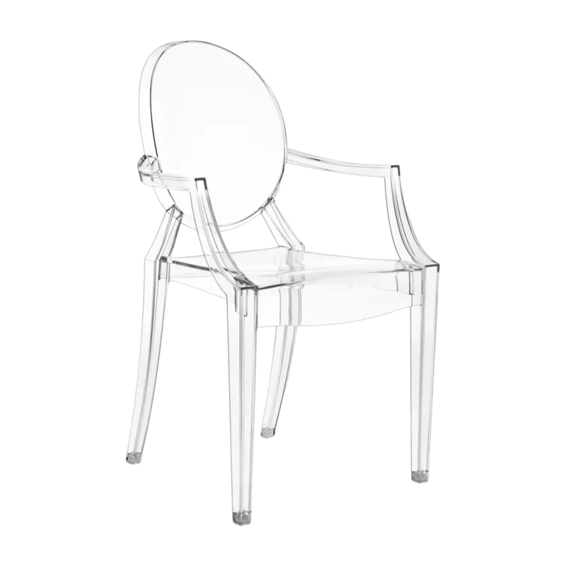 2 Chaises avec accoudoirs Cristal matériau responsable Louis Ghost - Kartell