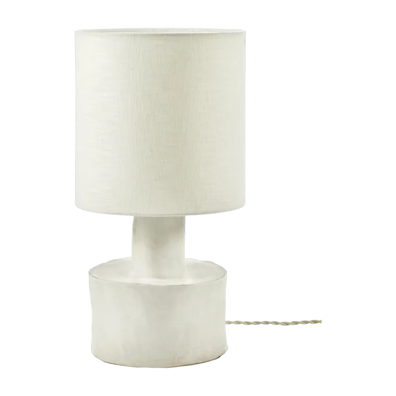 Lampe de table en lin blanc et céramique blanc mat Catherine - Serax