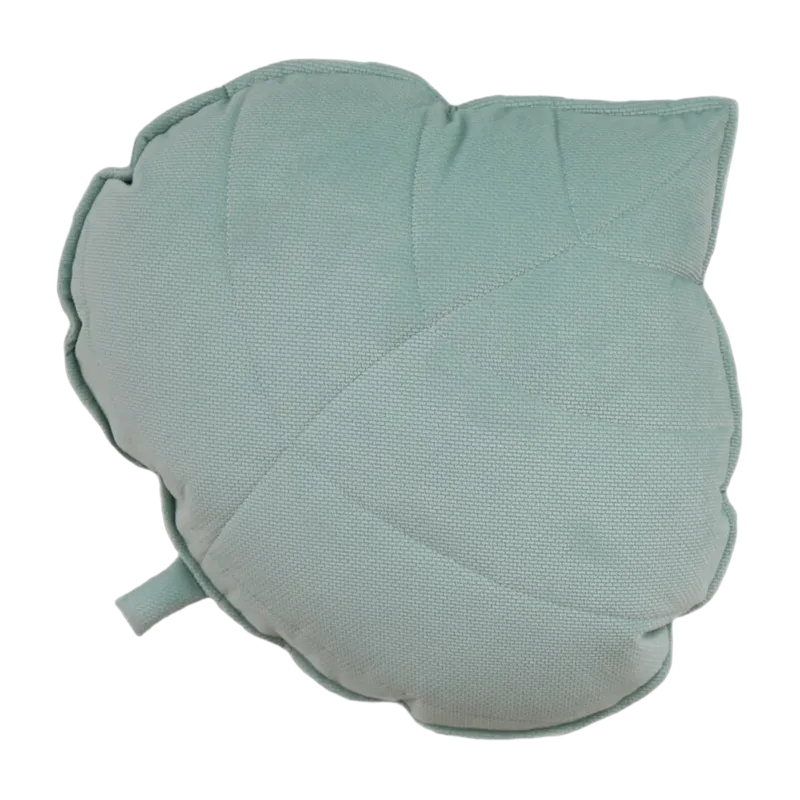 Coussin feuille en velours menthe poudré - Moi Mili