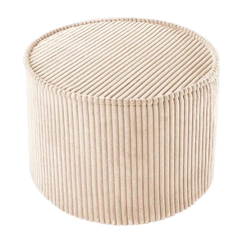 Pouf rond en velours côtelé marron 25 x 40 cm - Wigiwama